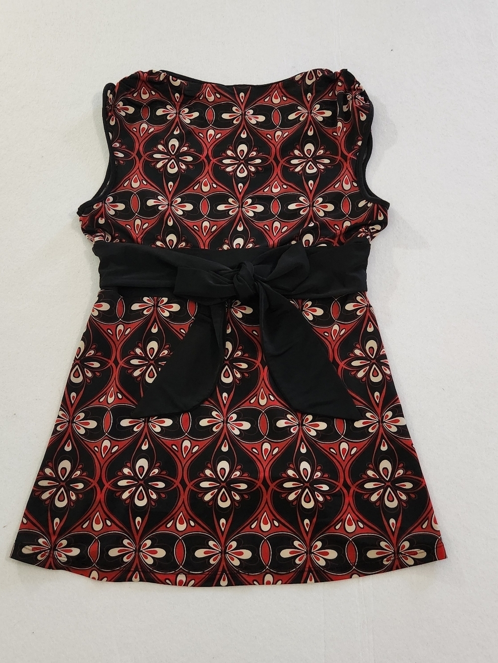 No Boundaries Y2K Empire Black And Red Floral Top Size Juniors Large - Picture 3 of 7